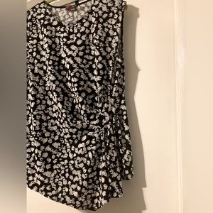 Vince Camino black and white (side gathered) top.